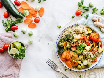 flat lay photography of vegetable salad on plate