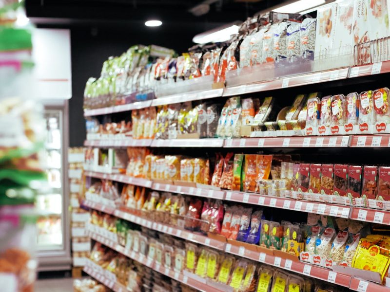 items organized on shelves